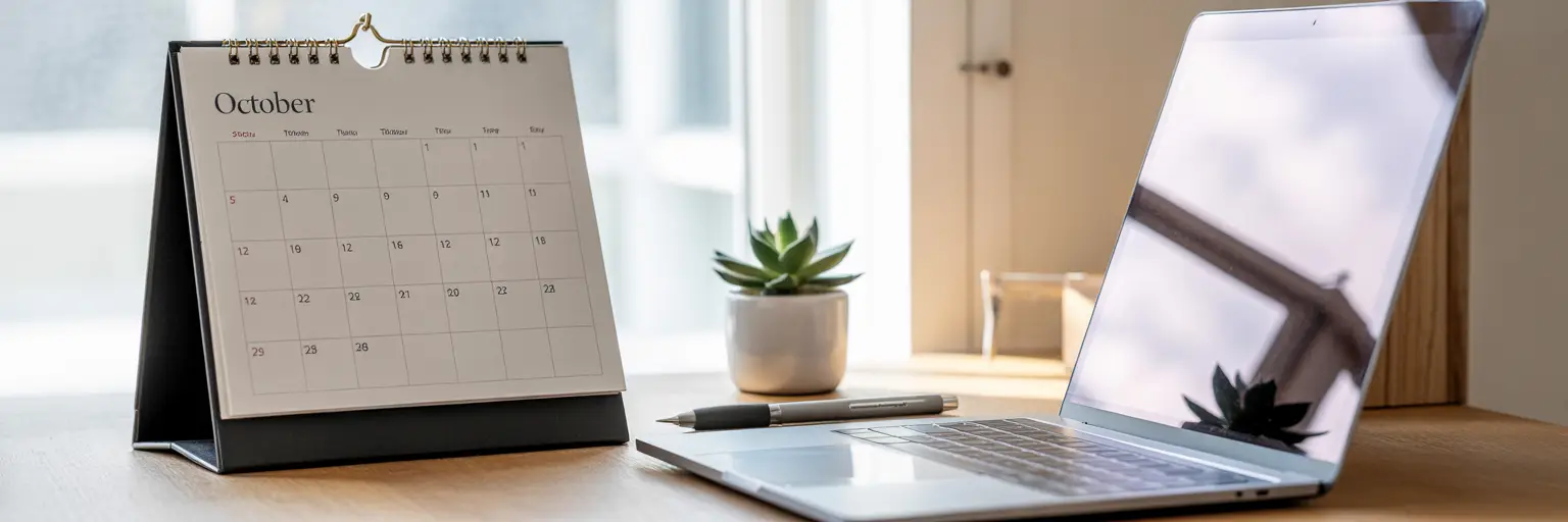 Calendar ready to start 30 day online business action plan